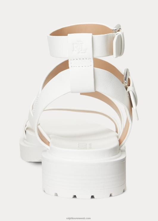 Ralph Lauren naised kayleen nappa nahast sandaalid PR0V9602 lumivalge