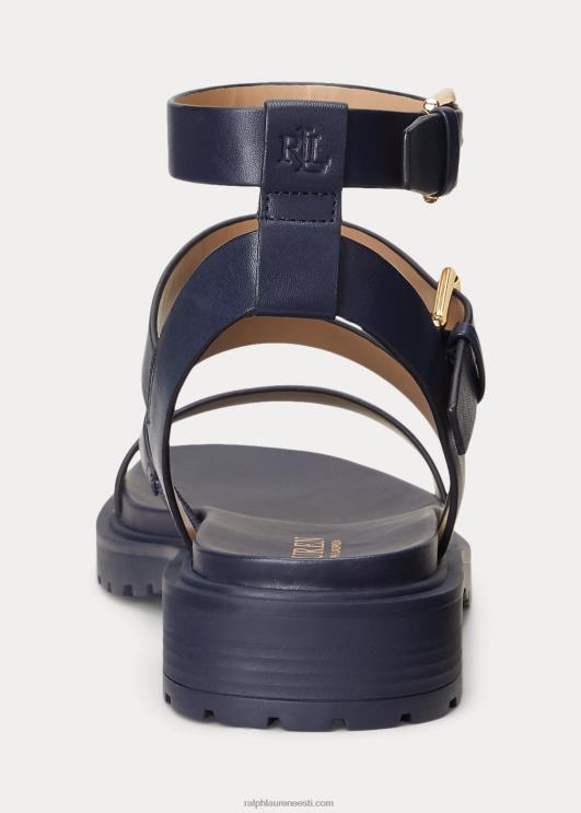 Ralph Lauren naised kayleen nappa nahast sandaalid PR0V9603 rafineeritud merevägi