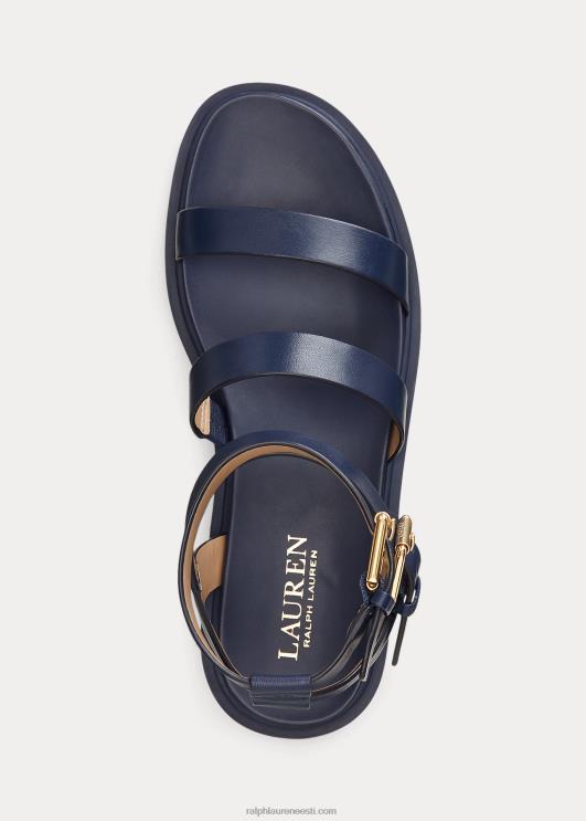 Ralph Lauren naised kayleen nappa nahast sandaalid PR0V9603 rafineeritud merevägi
