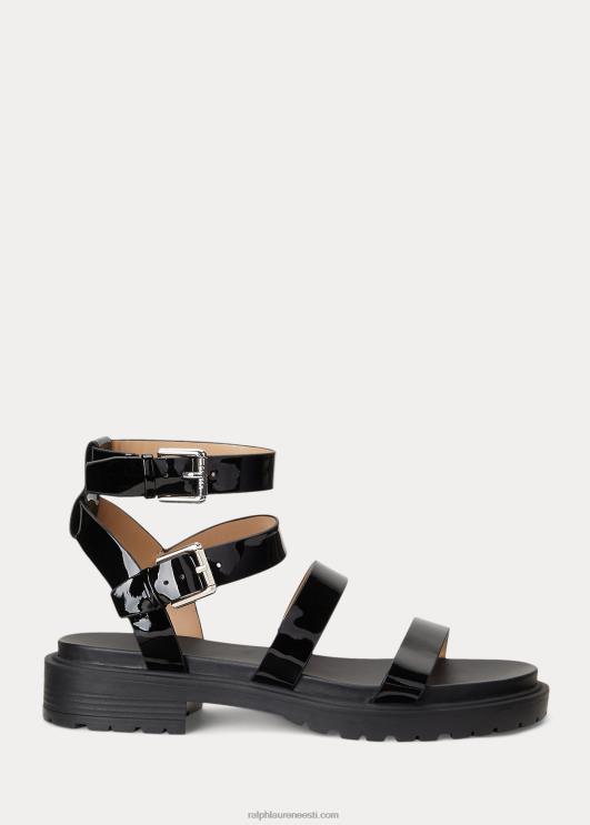 Ralph Lauren naised kayleeni lakknahast sandaalid PR0V9712 must
