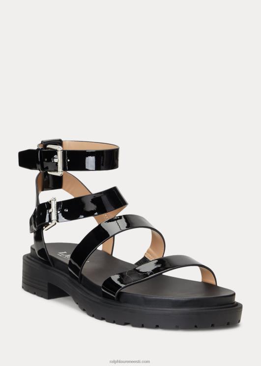Ralph Lauren naised kayleeni lakknahast sandaalid PR0V9712 must