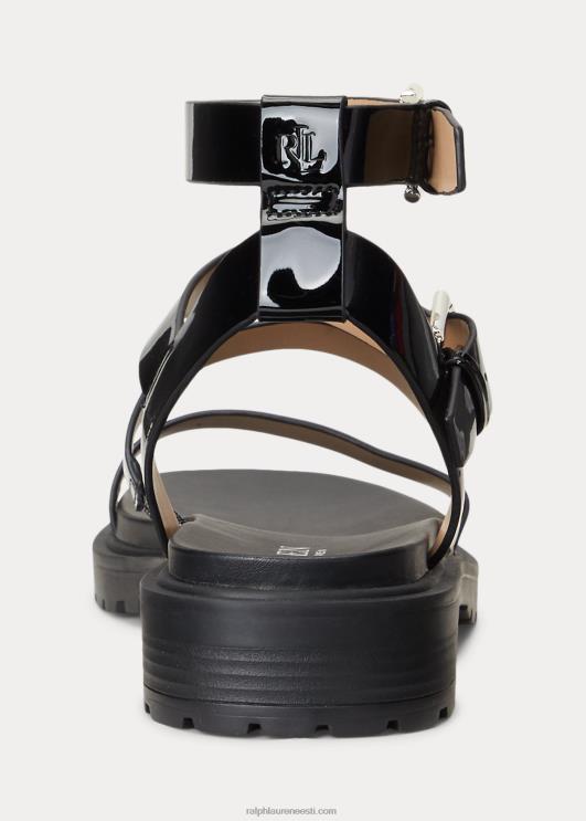 Ralph Lauren naised kayleeni lakknahast sandaalid PR0V9712 must