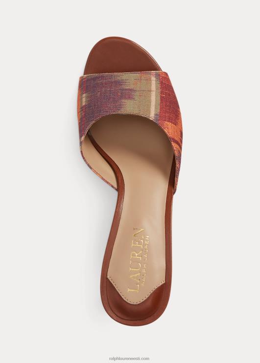 Ralph Lauren naised lyanna geo-print lõuendi sandaal PR0V5009 punane multi