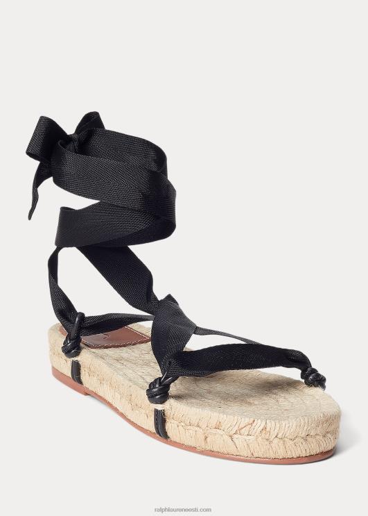 Ralph Lauren naised nööritavad espadrill-sandaalid PR0V4966 must