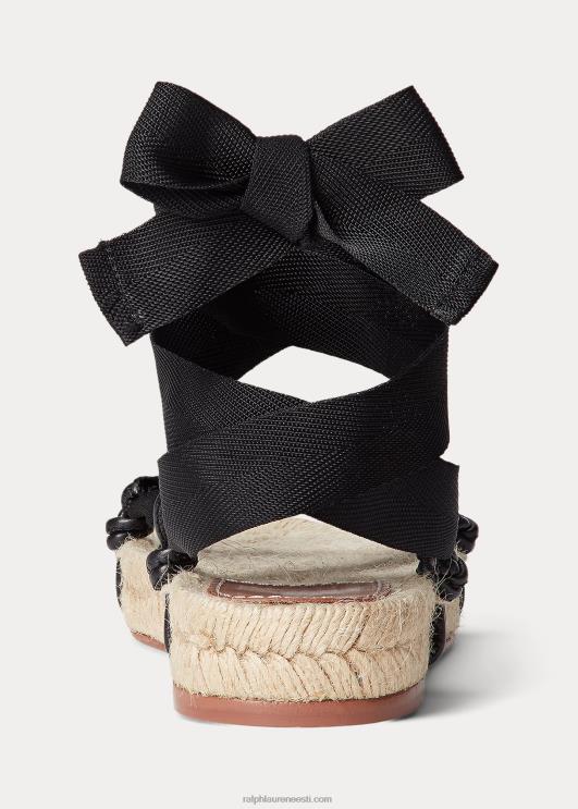 Ralph Lauren naised nööritavad espadrill-sandaalid PR0V4966 must