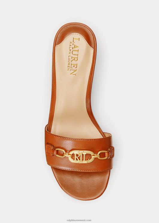 Ralph Lauren naised roxanne nappa nahast sandaalid PR0V5013 sügav sadulapruun