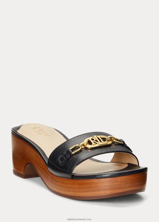 Ralph Lauren naised roxanne nappa nahast sandaalid PR0V5014 must