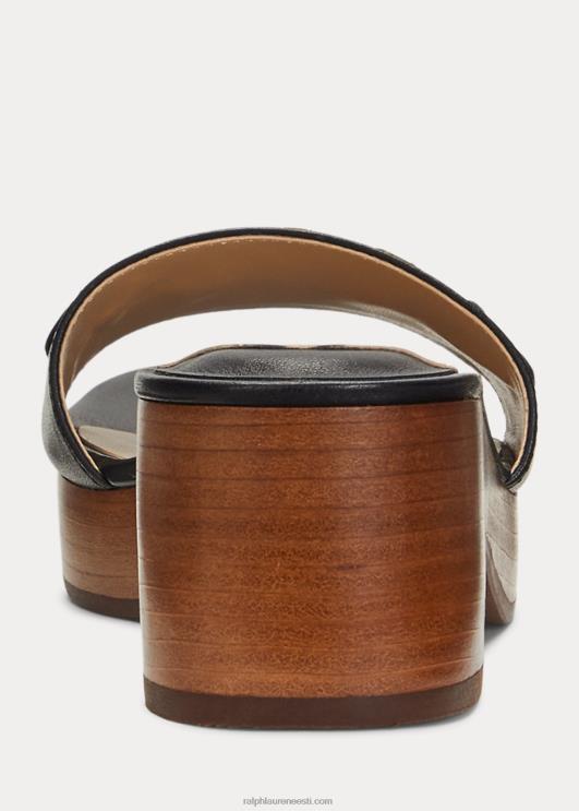 Ralph Lauren naised roxanne nappa nahast sandaalid PR0V5014 must