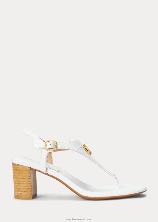 Ralph Lauren naised westcott ii reljeefsed nahast sandaalid PR0V5010 rl valge
