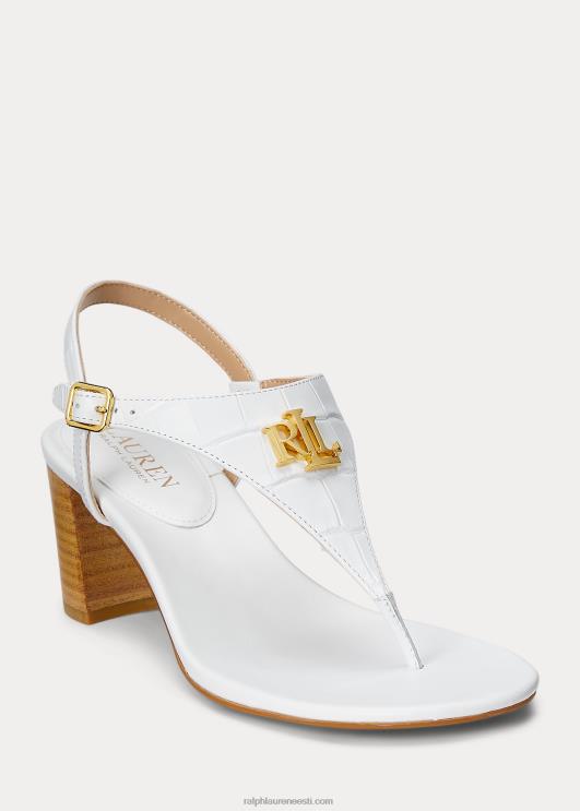 Ralph Lauren naised westcott ii reljeefsed nahast sandaalid PR0V5010 rl valge