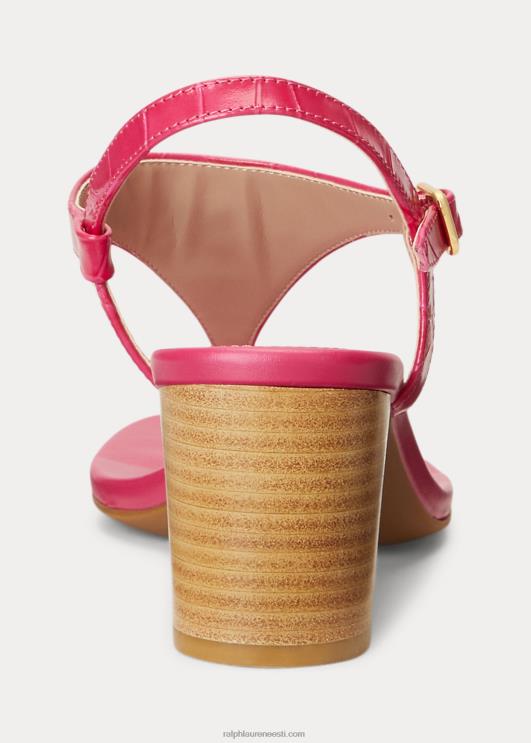 Ralph Lauren naised westcott ii reljeefsed nahast sandaalid PR0V5012 spordiroosa