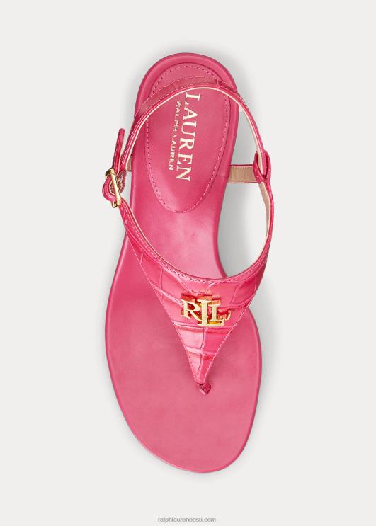 Ralph Lauren naised westcott ii reljeefsed nahast sandaalid PR0V5012 spordiroosa