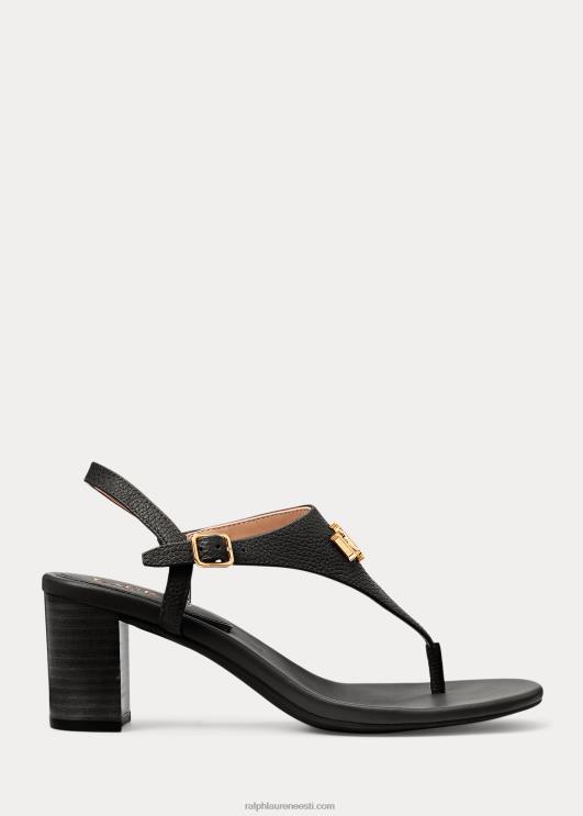 Ralph Lauren naised westcott ii trummeldatud nahast sandaalid PR0V5007 must