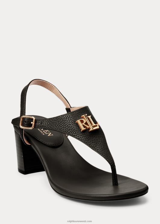 Ralph Lauren naised westcott ii trummeldatud nahast sandaalid PR0V5007 must
