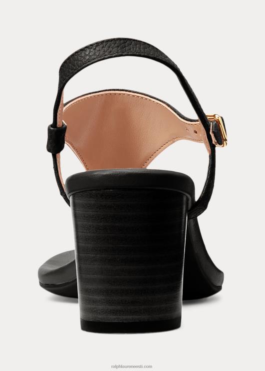 Ralph Lauren naised westcott ii trummeldatud nahast sandaalid PR0V5007 must