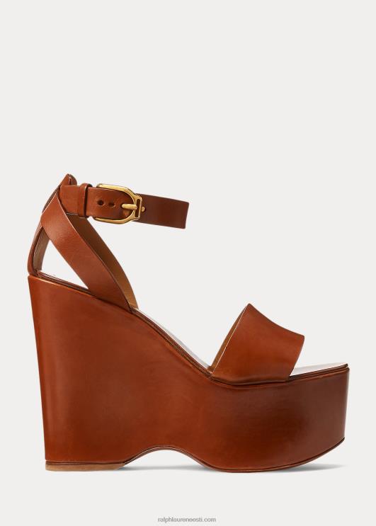 Ralph Lauren naised zadie poleeritud vasikanahast sandaal PR0V9670 rl kuld