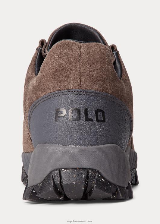 Ralph Lauren naised graysoni vasikas-seemisnahast tõmblukuga tossud PR0V5109 tumehall