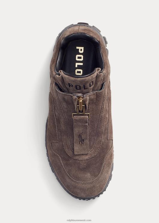 Ralph Lauren naised graysoni vasikas-seemisnahast tõmblukuga tossud PR0V5109 tumehall