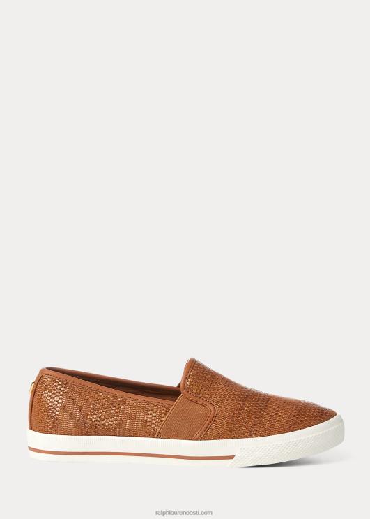Ralph Lauren naised jinny kootud slip-on tossud PR0V5081 tan