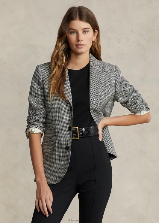 Ralph Lauren naised hagijas tviidist häkkimisbleiser PR0V2963 must valge