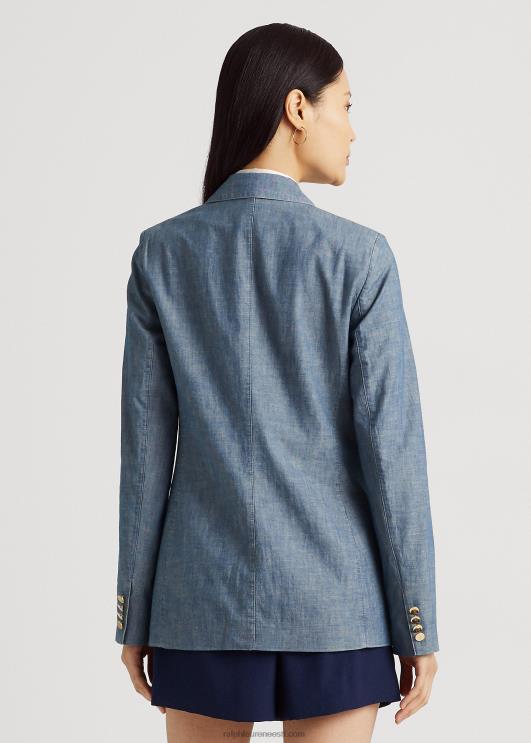 Ralph Lauren naised kaherealine chambray bleiser PR0V4828 berüllsinine pesu