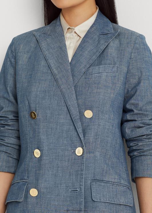 Ralph Lauren naised kaherealine chambray bleiser PR0V4828 berüllsinine pesu