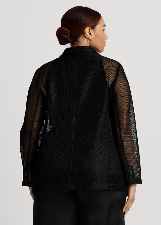 Ralph Lauren naised kaherealine võrk bleiser PR0V4541 must