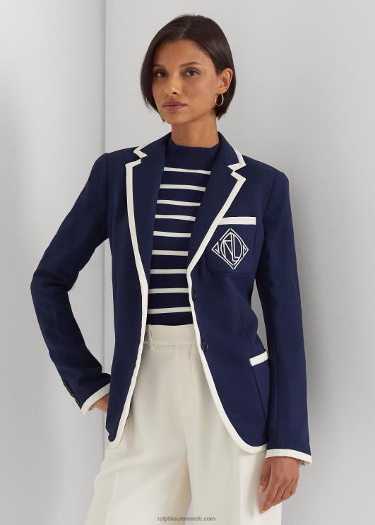 Ralph Lauren naised kahetooniline georgette bleiser PR0V4007 rafineeritud merevärv/kreem