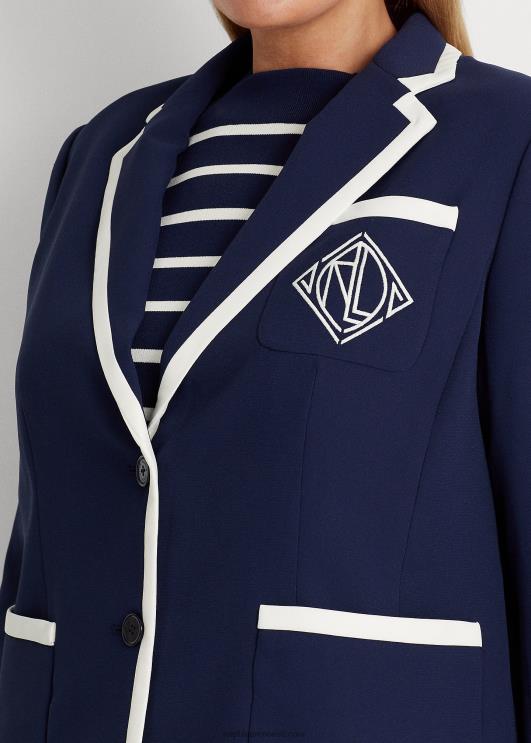 Ralph Lauren naised kahetooniline georgette bleiser PR0V4690 rafineeritud merevärv/kreem