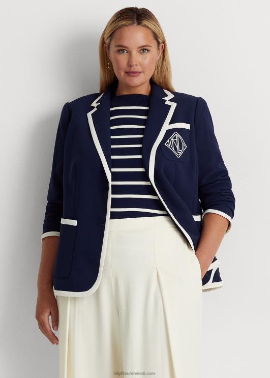 Ralph Lauren naised kahetooniline georgette bleiser PR0V4690 rafineeritud merevärv/kreem