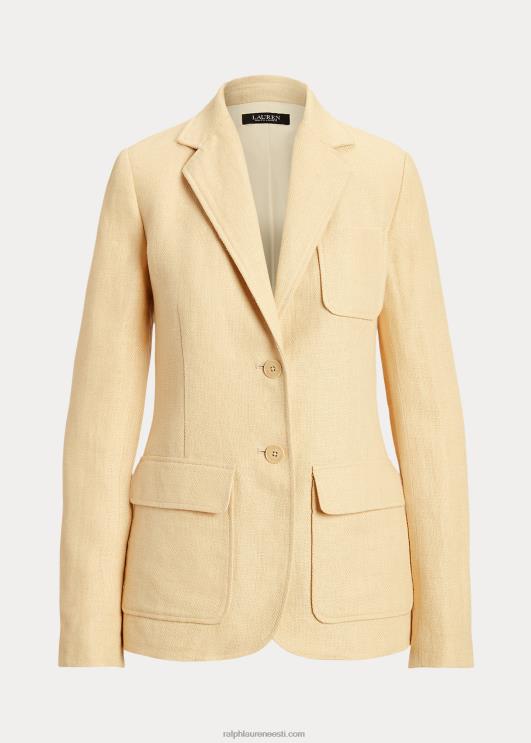 Ralph Lauren naised kalasaba linane bleiser PR0V4448 vanaaegne kreem