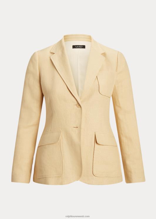 Ralph Lauren naised kalasaba linane bleiser PR0V4689 vanaaegne kreem