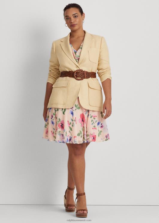 Ralph Lauren naised kalasaba linane bleiser PR0V4689 vanaaegne kreem