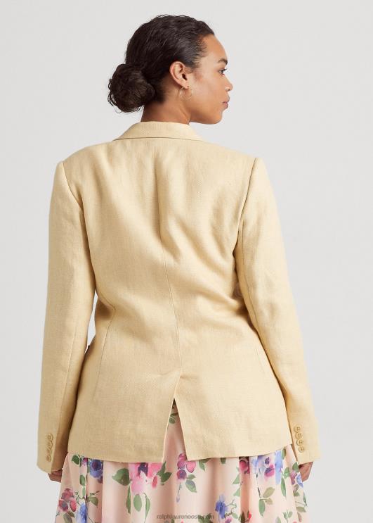 Ralph Lauren naised kalasaba linane bleiser PR0V4689 vanaaegne kreem