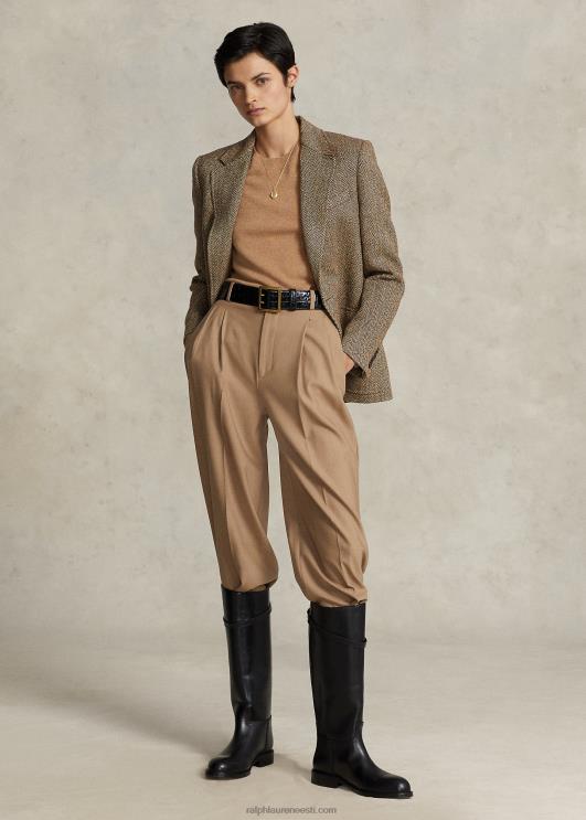 Ralph Lauren naised kalasabast linasest segust bleiser PR0V9171 pruun/kreemikas kalasaba