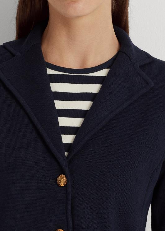 Ralph Lauren naised kammitud puuvillane bleiser PR0V4275 merevägi