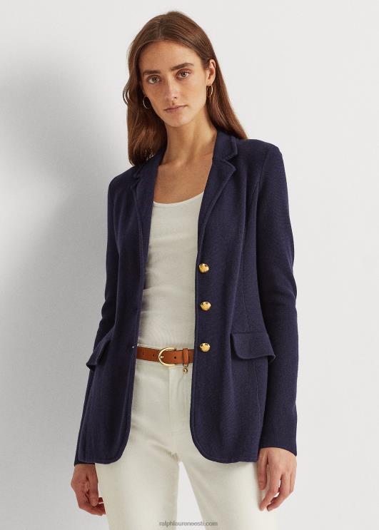 Ralph Lauren naised kammitud puuvillane bleiser PR0V4490 merevägi