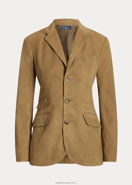 Ralph Lauren naised lambanahast seemisnahast häkkimisbleiser PR0V3223 montana khaki