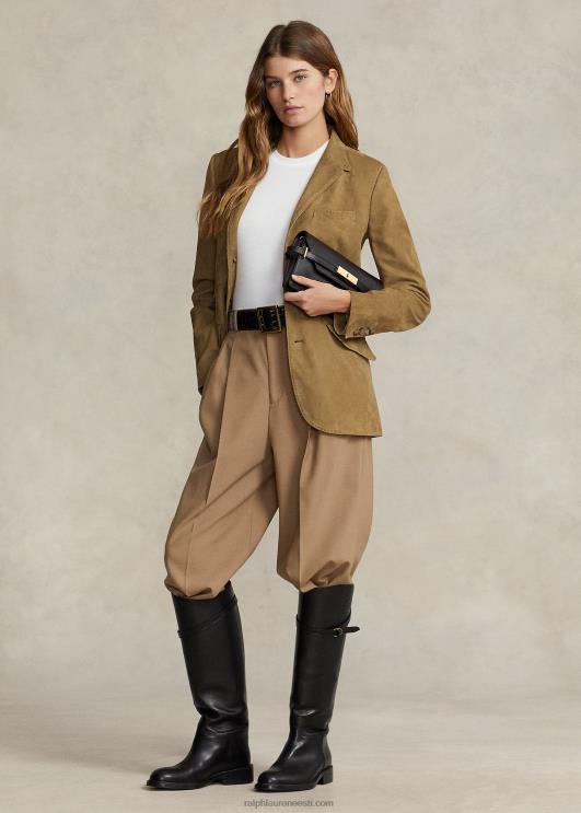 Ralph Lauren naised lambanahast seemisnahast häkkimisbleiser PR0V3223 montana khaki