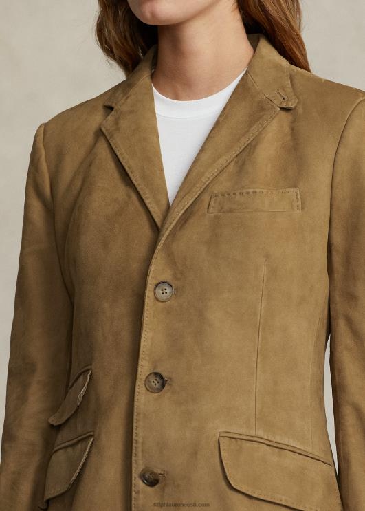 Ralph Lauren naised lambanahast seemisnahast häkkimisbleiser PR0V3223 montana khaki