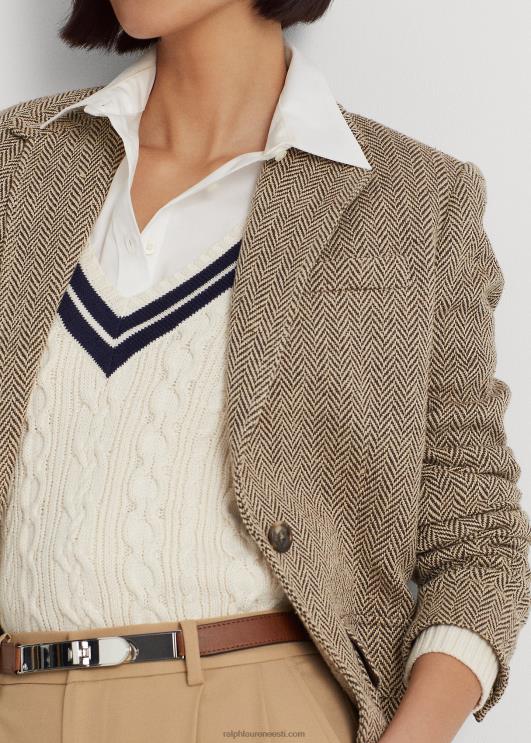 Ralph Lauren naised linasest kalasabast bleiser PR0V3979 pruun/kreem