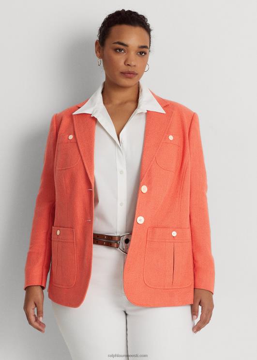 Ralph Lauren naised linasest kalasabast bleiser PR0V4803 korallid