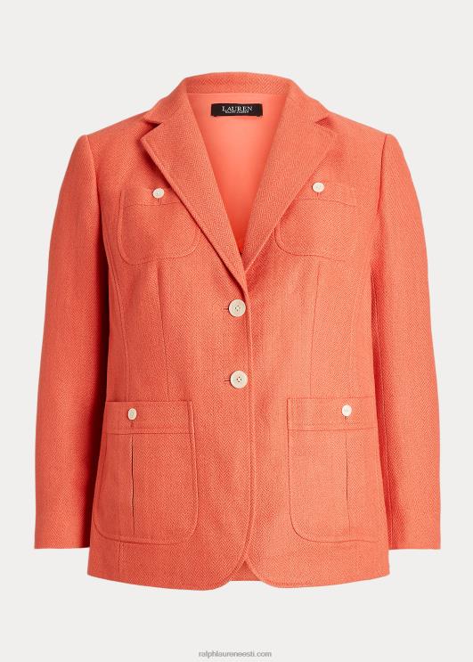 Ralph Lauren naised linasest kalasabast bleiser PR0V4803 korallid