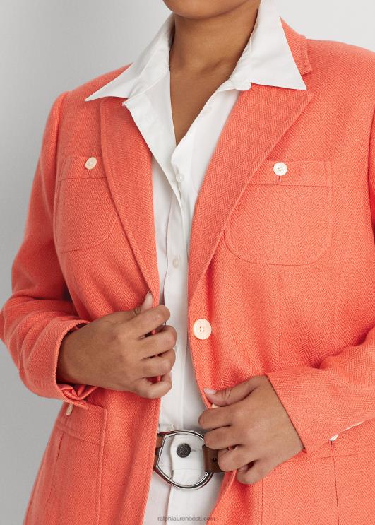 Ralph Lauren naised linasest kalasabast bleiser PR0V4803 korallid