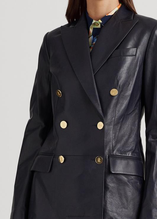 Ralph Lauren naised nappa nahast bleiser PR0V4865 merevägi