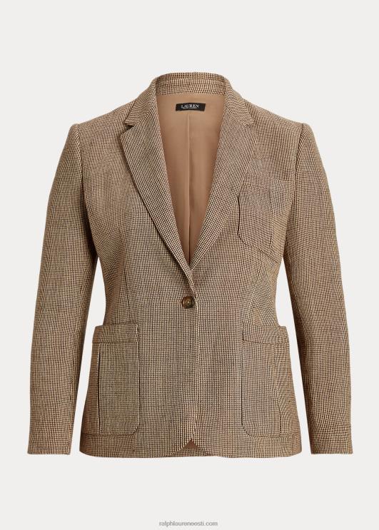 Ralph Lauren naised puuvillane-linane toimse bleiser PR0V4784 pruun multi