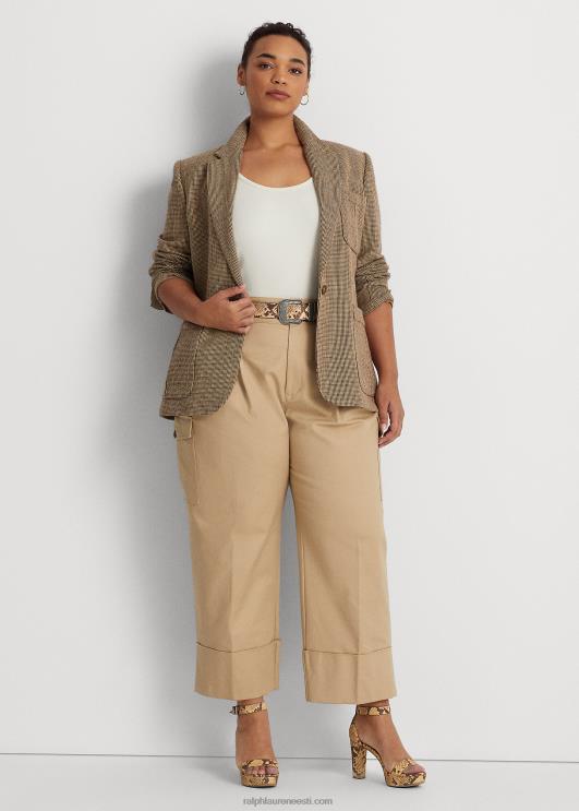 Ralph Lauren naised puuvillane-linane toimse bleiser PR0V4784 pruun multi