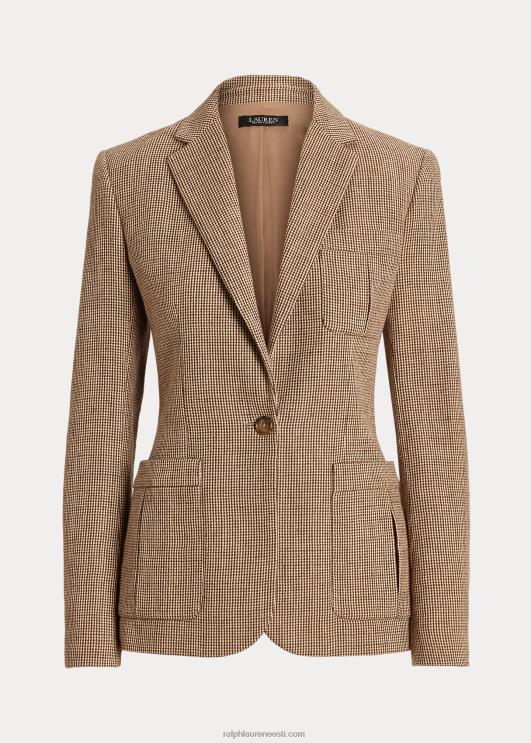 Ralph Lauren naised puuvillane-linane toimse bleiser PR0V4866 pruun multi