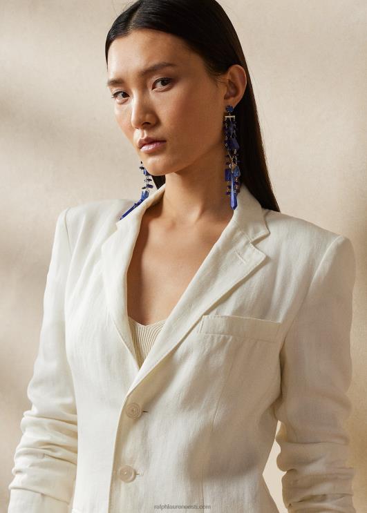 Ralph Lauren naised skye linasest lõuendist bleiser PR0V3496 valkjas