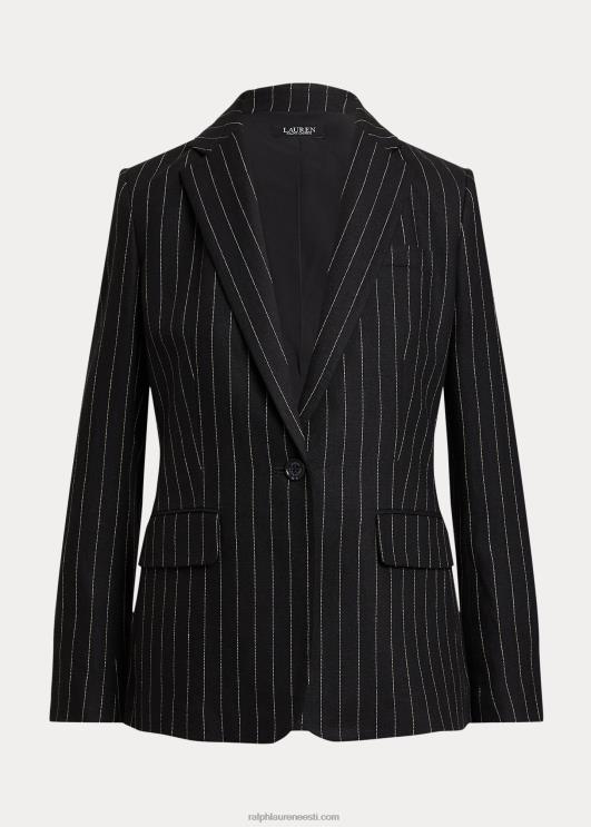 Ralph Lauren naised triibuline linasest toimsest bleiser PR0V9519 must/kreem